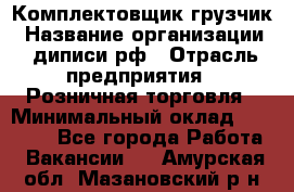 Комплектовщик-грузчик › Название организации ­ диписи.рф › Отрасль предприятия ­ Розничная торговля › Минимальный оклад ­ 28 000 - Все города Работа » Вакансии   . Амурская обл.,Мазановский р-н